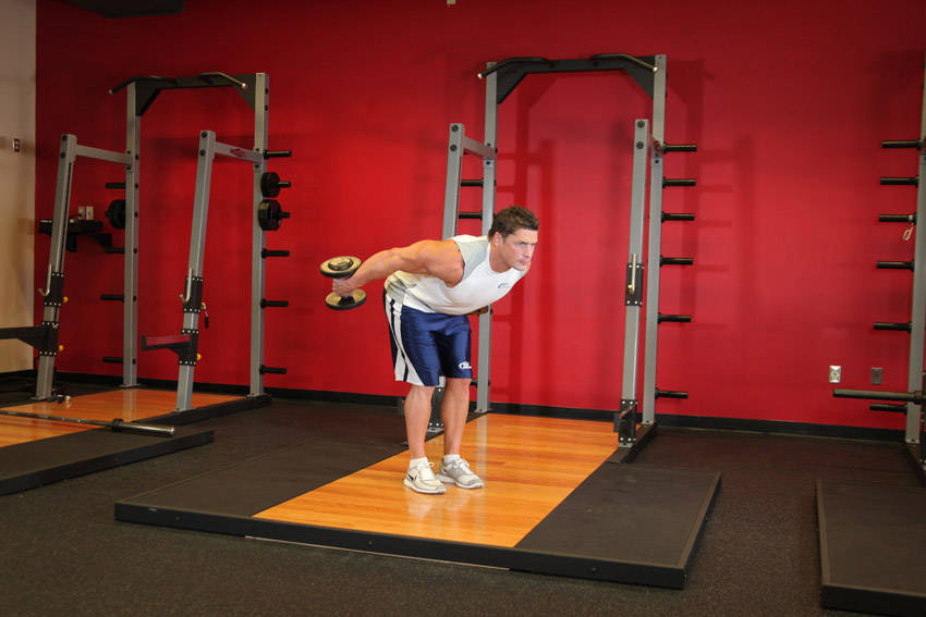 Standing Bent-Over Two-Arm Dumbbell Triceps Extension